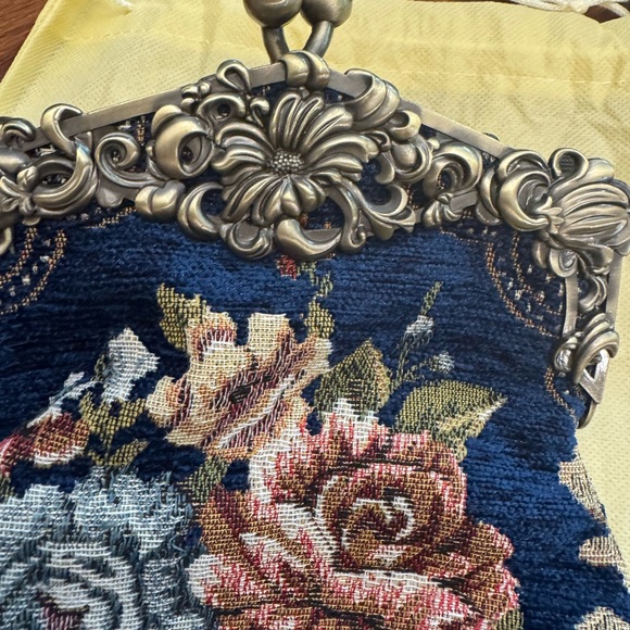 Floral Tapestry Handbag with Silver Accents - Picture 2 of 10